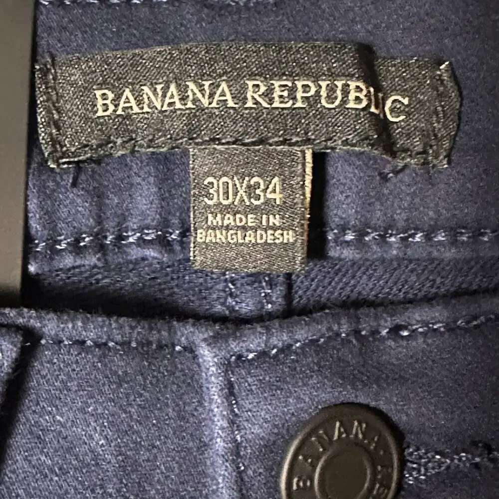 Banana Republic 5 Pocket Pant Mens Size 30x34 Navy Stretch Cotton NWT